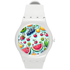 Fruits Sweet Pattern Round Plastic Sport Watch (m) by Ravend