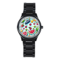 Fruits Sweet Pattern Stainless Steel Round Watch by Ravend