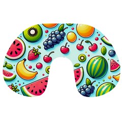 Fruits Sweet Pattern Travel Neck Pillow by Ravend