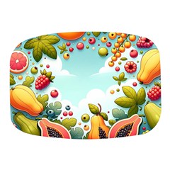 Fruits Sweet Papaya Orange Pattern Mini Square Pill Box by Ravend