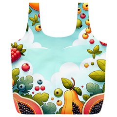 Fruits Sweet Papaya Orange Pattern Full Print Recycle Bag (xxl) by Ravend