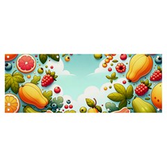 Fruits Sweet Papaya Orange Pattern Banner And Sign 8  X 3  by Ravend