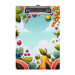 Fruits Sweet Papaya Orange Pattern A5 Acrylic Clipboard by Ravend