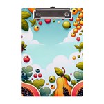 Fruits Sweet Papaya Orange Pattern A5 Acrylic Clipboard Front