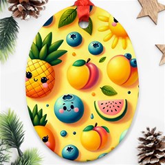 Fruits Fresh Sweet Pattern Ornament (oval) by Ravend