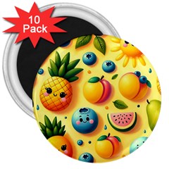 Fruits Fresh Sweet Pattern 3  Magnets (10 Pack)  by Ravend