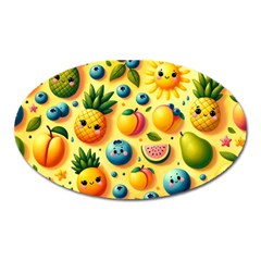 Fruits Fresh Sweet Pattern Oval Magnet by Ravend