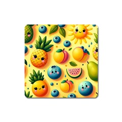 Fruits Fresh Sweet Pattern Square Magnet by Ravend