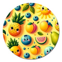 Fruits Fresh Sweet Pattern Magnet 5  (round) by Ravend