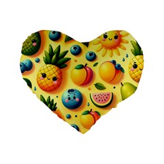 Fruits Fresh Sweet Pattern Standard 16  Premium Heart Shape Cushions by Ravend