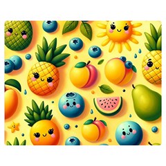 Fruits Fresh Sweet Pattern Two Sides Premium Plush Fleece Blanket (medium) by Ravend