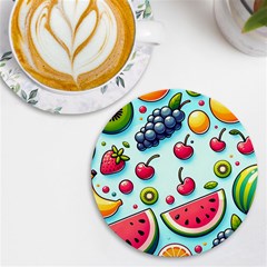 Fruits Sweet Pattern Uv Print Round Tile Coaster by Ravend