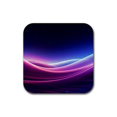 Cosmic Galaxy Quantum Art Nature Rubber Coaster (square) by Ravend