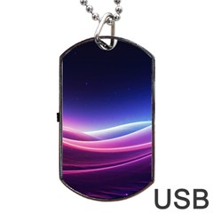 Cosmic Galaxy Quantum Art Nature Dog Tag Usb Flash (two Sides) by Ravend