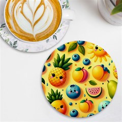 Fruits Fresh Sweet Pattern Uv Print Round Tile Coaster by Ravend