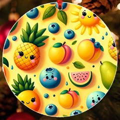 Fruits Fresh Sweet Pattern Uv Print Acrylic Ornament Round by Ravend