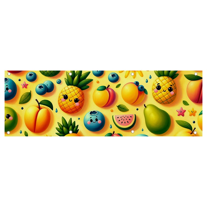 Fruits Fresh Sweet Pattern Banner and Sign 9  x 3 