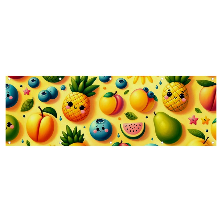 Fruits Fresh Sweet Pattern Banner and Sign 12  x 4 