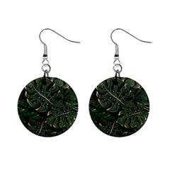 Monstera Plant Tropical Jungle Mini Button Earrings by Ravend