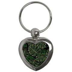 Monstera Plant Tropical Jungle Key Chain (heart) by Ravend