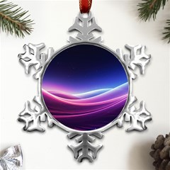 Cosmic Galaxy Quantum Art Nature Metal Small Snowflake Ornament by Ravend