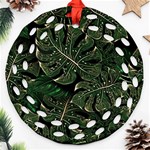 Monstera Plant Tropical Jungle Ornament (Round Filigree) Front