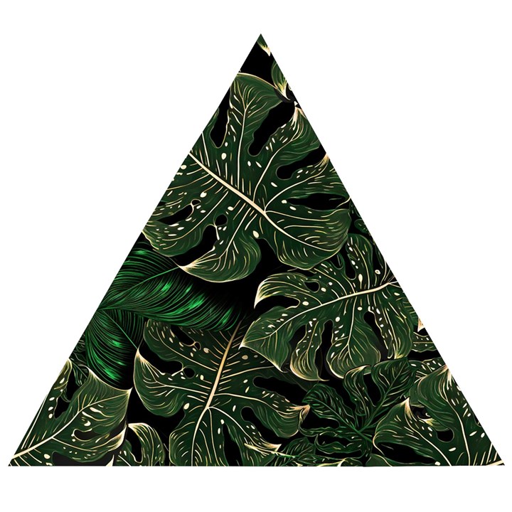 Monstera Plant Tropical Jungle Wooden Puzzle Triangle