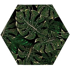 Monstera Plant Tropical Jungle Wooden Puzzle Hexagon by Ravend