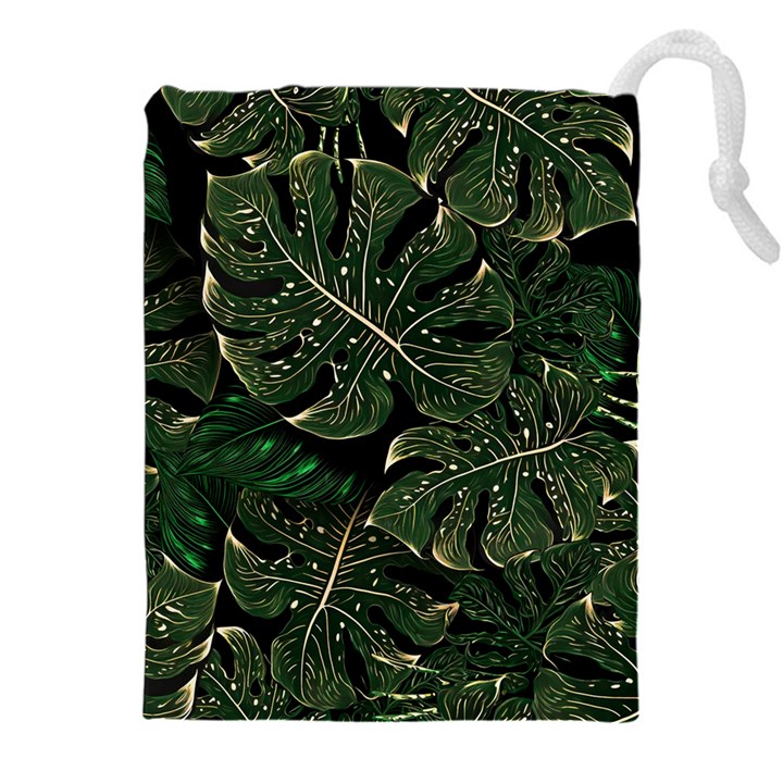 Monstera Plant Tropical Jungle Drawstring Pouch (5XL)