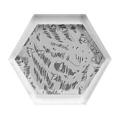 Drawing Notebook Print Reason Hexagon Wood Jewelry Box by Ravend