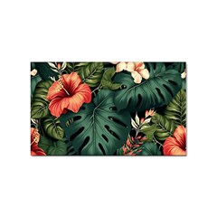 Flowers Monstera Foliage Tropical Sticker (rectangular) by Ravend