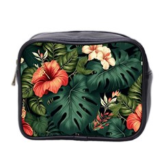 Flowers Monstera Foliage Tropical Mini Toiletries Bag (two Sides) by Ravend