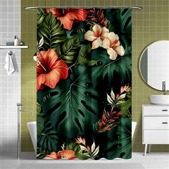 Flowers Monstera Foliage Tropical Shower Curtain 48  X 72  (small)  by Ravend