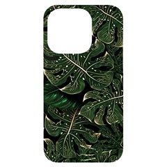 Monstera Plant Tropical Jungle Iphone 14 Pro Black Uv Print Case by Ravend