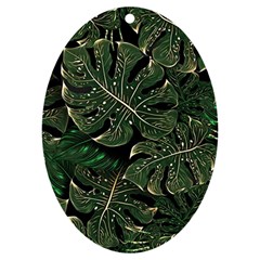 Monstera Plant Tropical Jungle Uv Print Acrylic Ornament Oval by Ravend