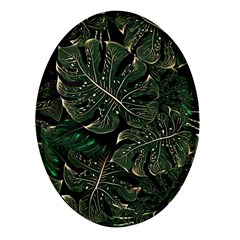 Monstera Plant Tropical Jungle Oval Glass Fridge Magnet (4 Pack) by Ravend