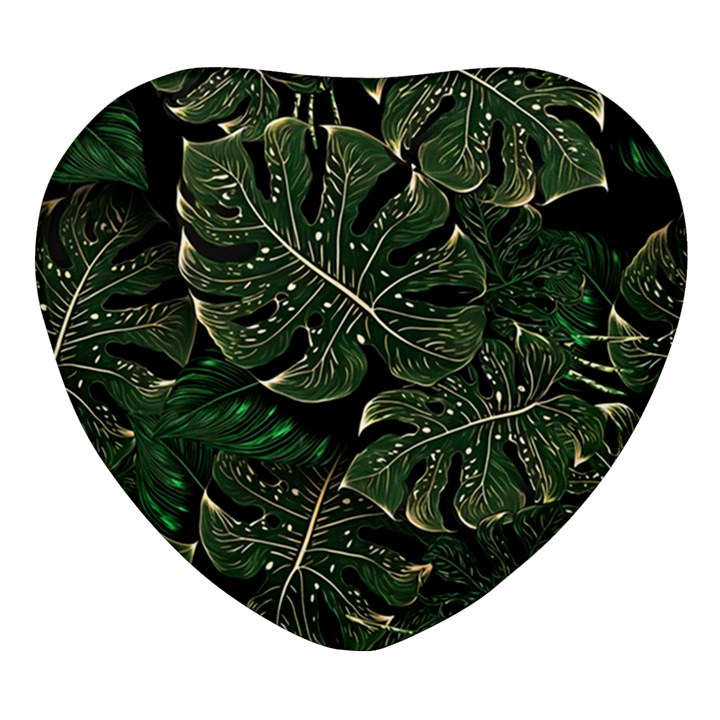 Monstera Plant Tropical Jungle Heart Glass Fridge Magnet (4 pack)