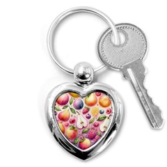 Fruits Apple Strawberry Raspberry Key Chain (heart) by Ravend