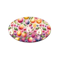 Fruits Apple Strawberry Raspberry Sticker (oval) by Ravend