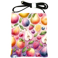 Fruits Apple Strawberry Raspberry Shoulder Sling Bag by Ravend