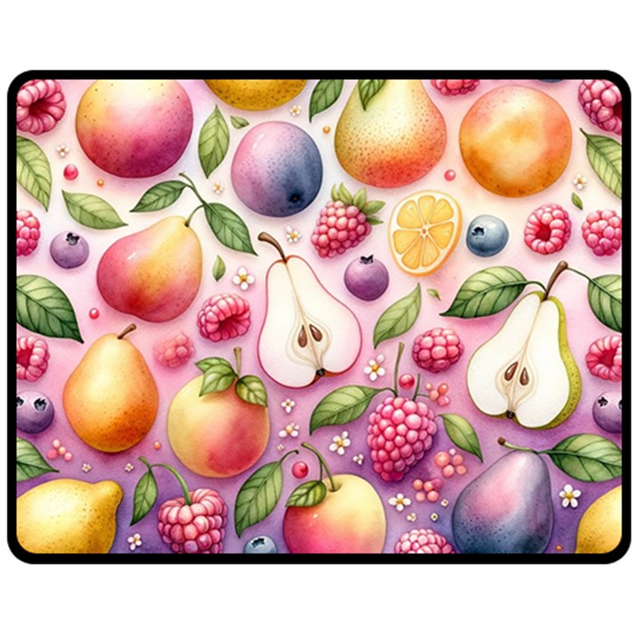 Fruits Apple Strawberry Raspberry Fleece Blanket (Medium)