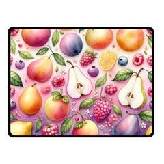 Fruits Apple Strawberry Raspberry Fleece Blanket (small) by Ravend