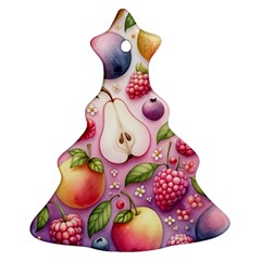 Fruits Apple Strawberry Raspberry Christmas Tree Ornament (two Sides) by Ravend