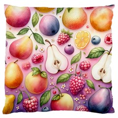 Fruits Apple Strawberry Raspberry Large Cushion Case (one Side) by Ravend