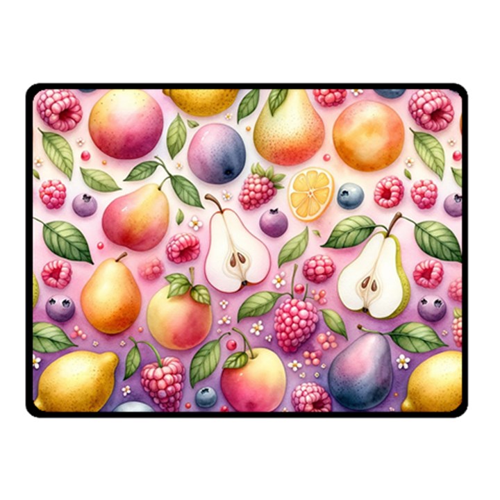 Fruits Apple Strawberry Raspberry Two Sides Fleece Blanket (Small)