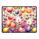 Fruits Apple Strawberry Raspberry Two Sides Fleece Blanket (Small) 45 x34  Blanket Back