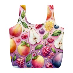 Fruits Apple Strawberry Raspberry Full Print Recycle Bag (l) by Ravend