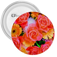 Bouquet Floral Blossom Anniversary 3  Buttons by Ravend