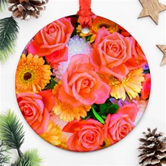 Bouquet Floral Blossom Anniversary Ornament (round) by Ravend