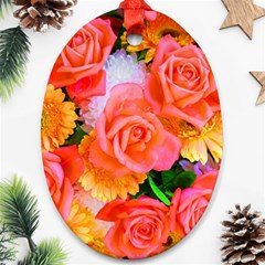 Bouquet Floral Blossom Anniversary Ornament (oval)